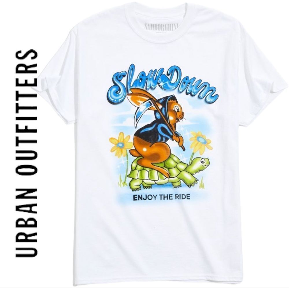 NEW Samborghini Urban Outfitters UO Slow Down Tee Shirt T-Shirt L
